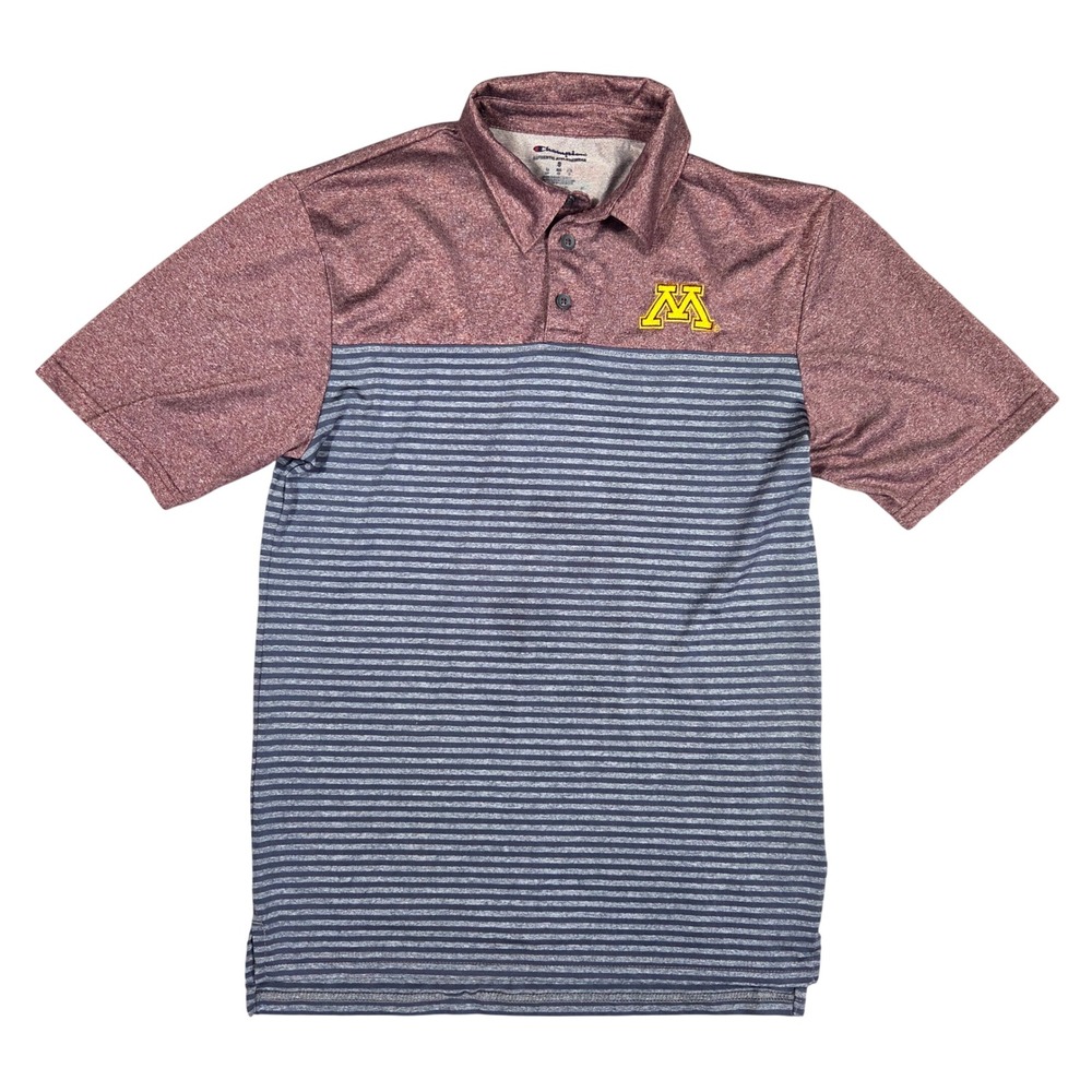 Champion Minnesota Golden Gophers Polo Shirt Mens Small Maroon Performance